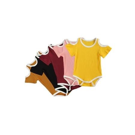 

Carolilly Baby Girl s Romper Round Neck Short Sleeve Bodysuit One-piece Suit