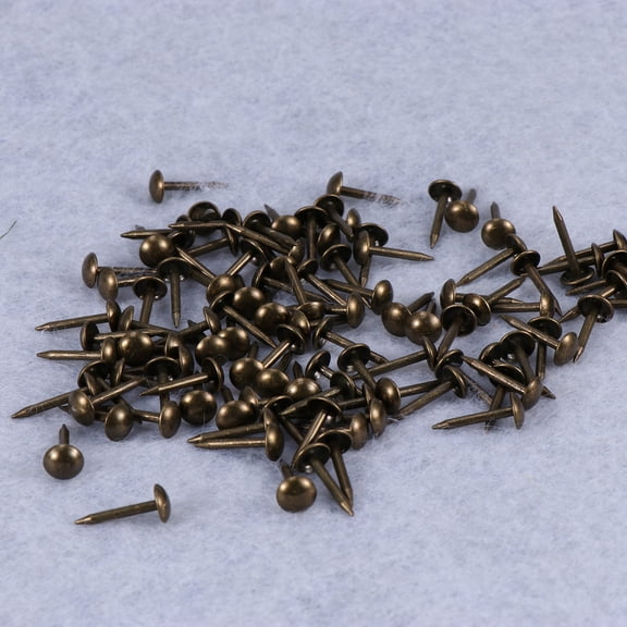WEUVEB 100pcs vintage upholstery nails Round Coffee Iron Classical for Homeowners