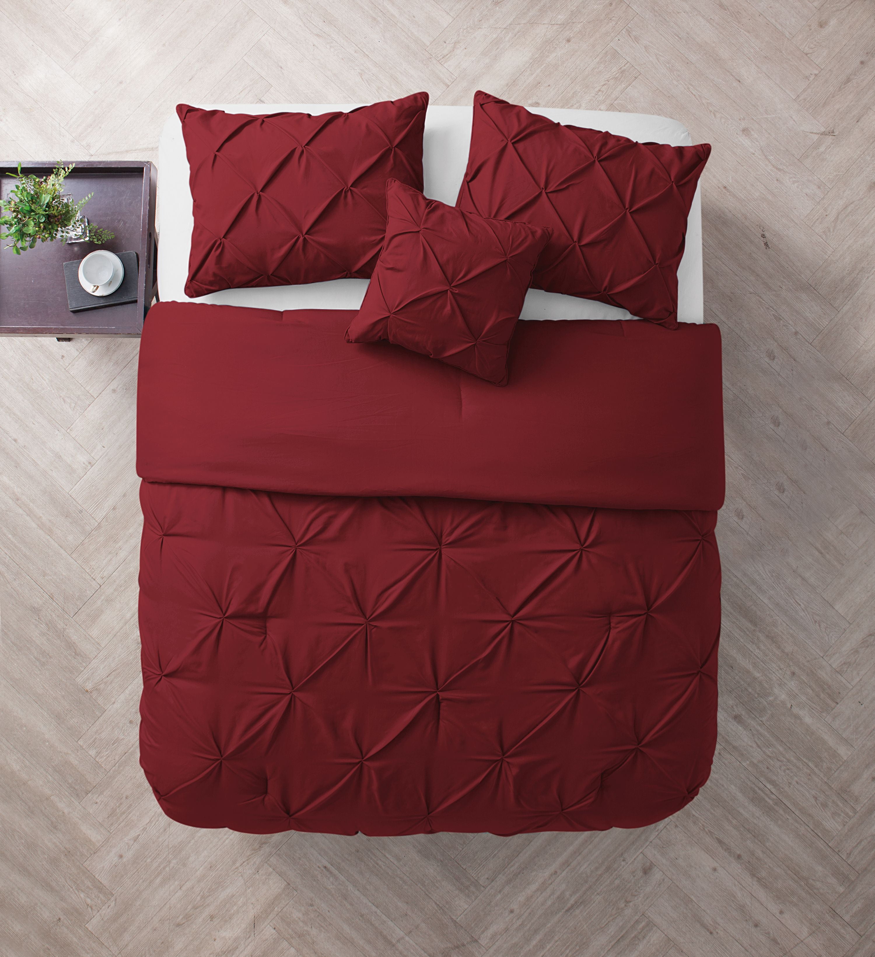 Vcny Home Carmen 3 Piece Pintuck Textured Bedding Duvet Cover Set With Shams Multiple Colors Available Walmart Com Walmart Com