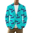thumbnail image 3 of IWRICH Men's Mardi Gras Suit Jacket Printed Corduroy Lapel Button Blazers Jackets with Pockets for Formal Event 01-Light Blue M, 3 of 4