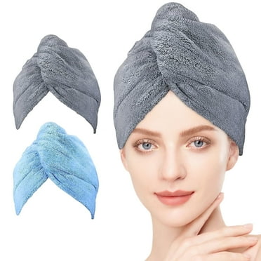 Torio Microfiber Hair Towel Wrap for Women, 2-Pack Super Absorbent, Lightweight & Soft, Perfect for All Hair Types