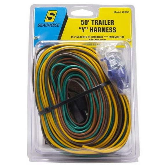 Seachoice 8112959 50 ft. 4 Flat Y-Harness Connector, Multi Color