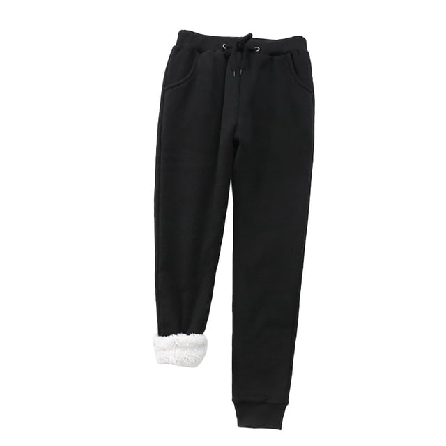 Gibobby Pantalones de algodón para mujer Casual Petite Pantalones de invierno Cálido Color largo Mujer Más Pantalones sólidos Terciopelo Casual Mantener con bolsillos Pantalones
