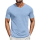thumbnail image 1 of Pullover de Manga Corta para Hombres de Moda Casual Color Sólido V-Cuello Top Blusas, Poliéster Verano, 1 of 6