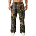 thumbnail image 4 of Havenx Mens Baggy Camo Sweatpants Wide Leg Dry Leaf Print Elastic Waist Pants with Pockets Open Bottom Camouflage Wear Loose Fit Y2k Workout Athletic Soft Streetwear,Coffee 2XL, 4 of 7