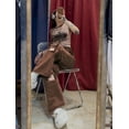 thumbnail image 6 of Y2k Grunge Trend Vintage Jeans For Women Long Denim Pants Waisted Jeans Ripped Loose Jeans Fashion Streetwear Brown Wash Extreme Ripped Design, 6 of 6