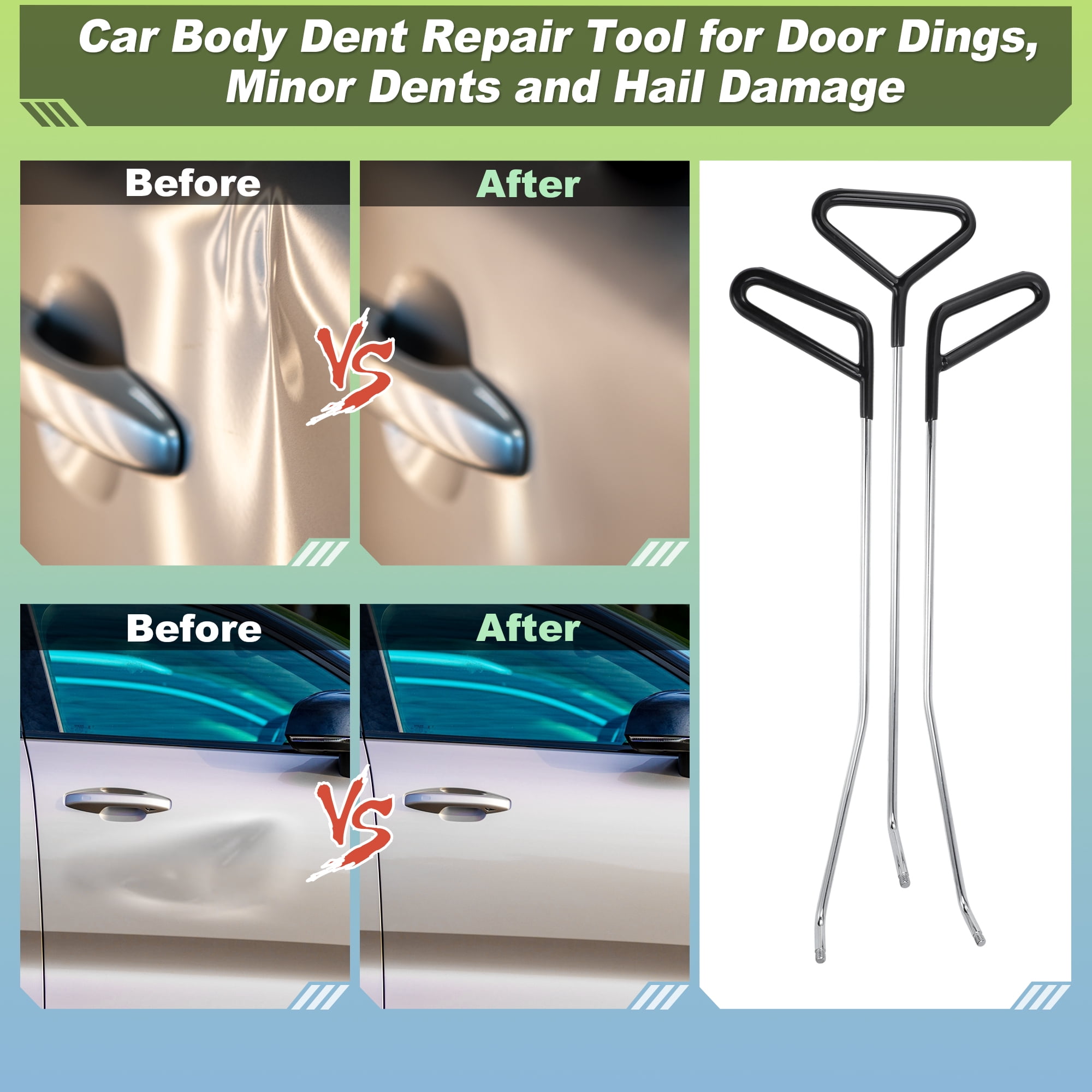 Unique Bargains 23PCS Paintless Dent Repair Tools 3 Car Dent Repair Rods and Accessories