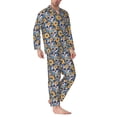 thumbnail image 2 of Haiem Skull daisy yellow blue Pattern Men’s Long-sleeve Sleepwear,Sleepwear Set,2-piece Loungewear Set,Soft PJs Comfy Nightwear with Pockets-XX-Large, 2 of 7