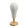 thumbnail image 4 of Linen Mannequin Head Hat Wig Accessories Display Head Mould With Solid Wood Base DIY Sewing Craft Supplies Fake Head Model, 4 of 10