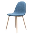 thumbnail image 4 of Noble House Samir Mid Century Fabric Dining Chairs, Set of 2, Muted Blue, Light Walnut, 4 of 12
