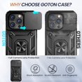thumbnail image 3 of for iPhone 14 Pro Case with Screen Protector - Slide Camera Cover Phone Case with Ring Stand, Heavy Duty Military Grade Shockproof Rugged Bumper for iPhone 14 Pro Accessories Black, 3 of 7