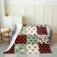 thumbnail image 2 of YST Woodland Moose Flannel Blanket,Farmhouse Fleece Blanket Twin 60x80 inch,Rustic Deer Antler Black Bear Throw Blanket,Buffalo Plaid Patchwork Fuzzy Blanket for Sofa Bed Couch Office,Red Green, 2 of 4