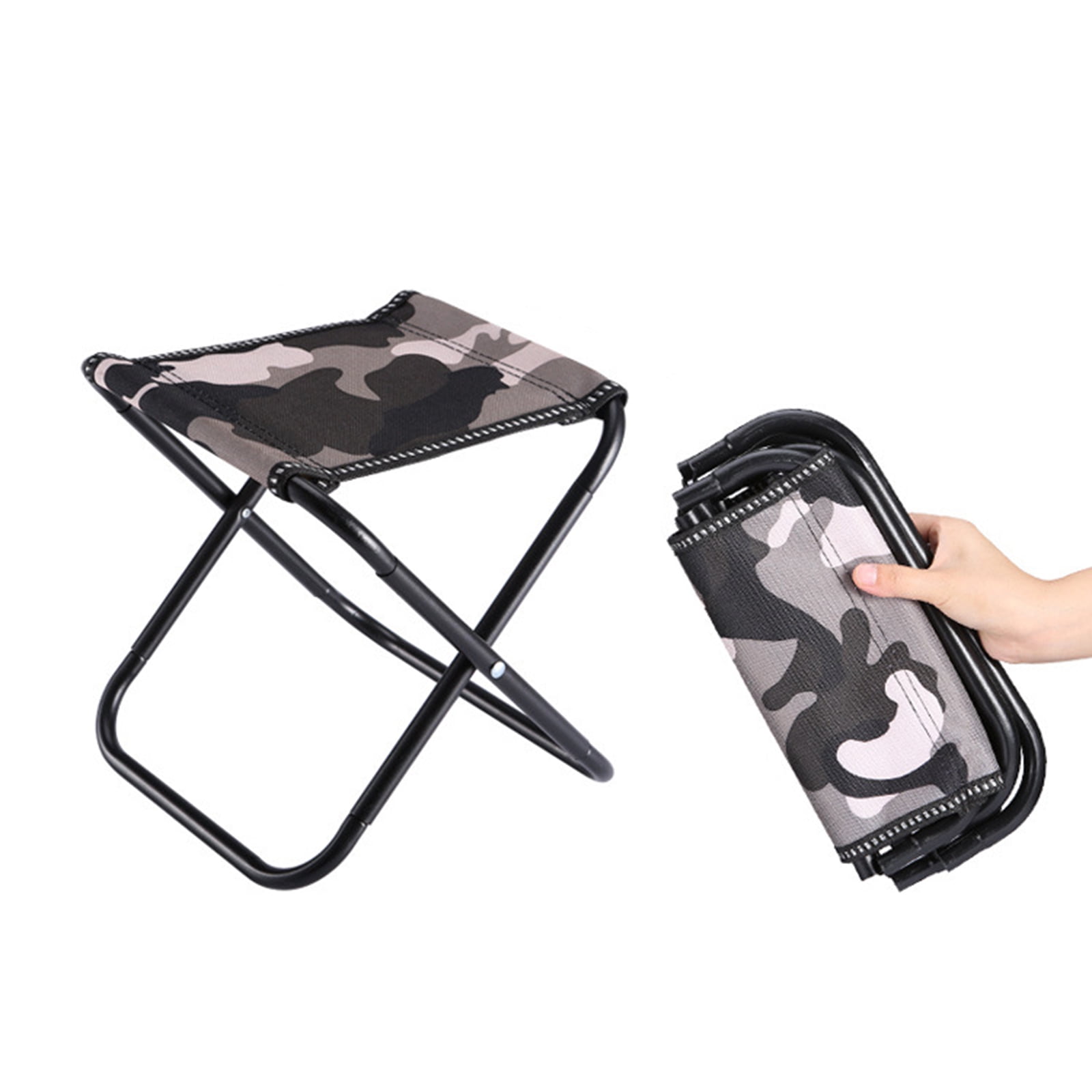 Stool Folding Chair Slacker Bench Outdoor Portable Fishing Mini Black