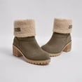 thumbnail image 7 of Mostsola Winter Boots for Women Comfortable Pull on Suede Mid Calf Boots Stacked Heel Ankle Booties, 7 of 7