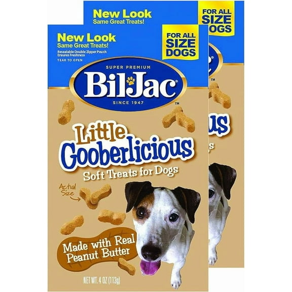 Bil-Jac Little Gooberlicious Peanut Butter Dog Treats 4 oz, 2 Pack