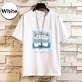 thumbnail image 1 of Camiseta con estampado de dibujos animados japoneses para hombre, camiseta holgada, transpirable, de talla grande, SummerWhiteL, 1 of 2