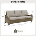 thumbnail image 4 of EAGLE PEAK 3 Seat Wicker Outdoor Patio Sofa, Outdoor Furniture Loveseat Sofa with Cushions, Outdoor Couch for Backyard, Deck, Porch, Brown/Gray, 4 of 9