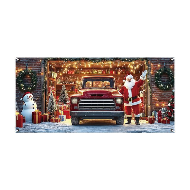 Christmas Background Cloth for Photography 400 cm x 180 cm Multicolor Polyester Hanging Festive Garage Decor