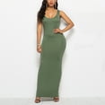 thumbnail image 3 of STETMN Women's Crew Neck Solid Sleeveless Summer Beach Tank Top Casual Maxi Dress, 3 of 4