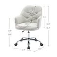 thumbnail image 2 of Upholstered Swivel Chair, Modern Design Accent Arm Chair, Velvet Desk Chair Leisure Arm Chair Adjustable Swivel Task Stool for Living Room/Bedroom/Office (Off-White), 2 of 8