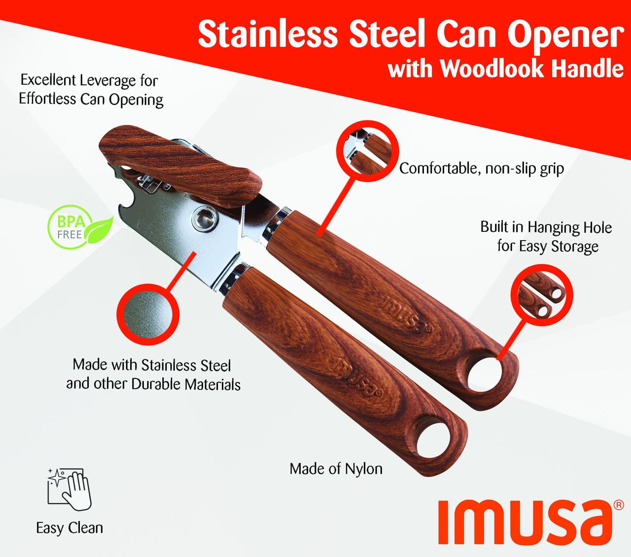 Imusa IMUSA USA GAU-80322R Electric Can Opener with Bottle Opener