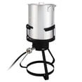 thumbnail image 4 of 13*32inch Four-Piece Set, Black Round Iron Stove Frame, Silver Aluminum 30qt Turkey Pot 10qt Fish Pot, Gas Fryer, 4 of 58