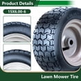 thumbnail image 2 of Hi-Run SU12 15X6.00-6 Front 2PR Lawn and Garden Tire & Wheel Assembly, 2 of 6