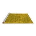thumbnail image 2 of Ahgly Company Machine Washable Indoor Round Oriental Yellow Industrial Area Rugs, 3' Round, 2 of 4