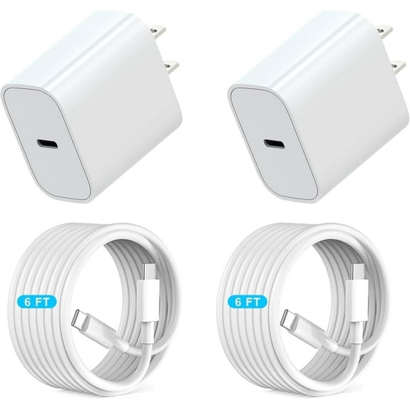 2Pack Charger for iPhone 16 15 Charger Fast Charging, USB C Fast Wall Charger Block with 6FT USB C to C Cable Compatible for iPhone 16/16 Plus/16 Pro/16 Pro Max 15/15 Plus/15 Pro/15 Pro Max and More