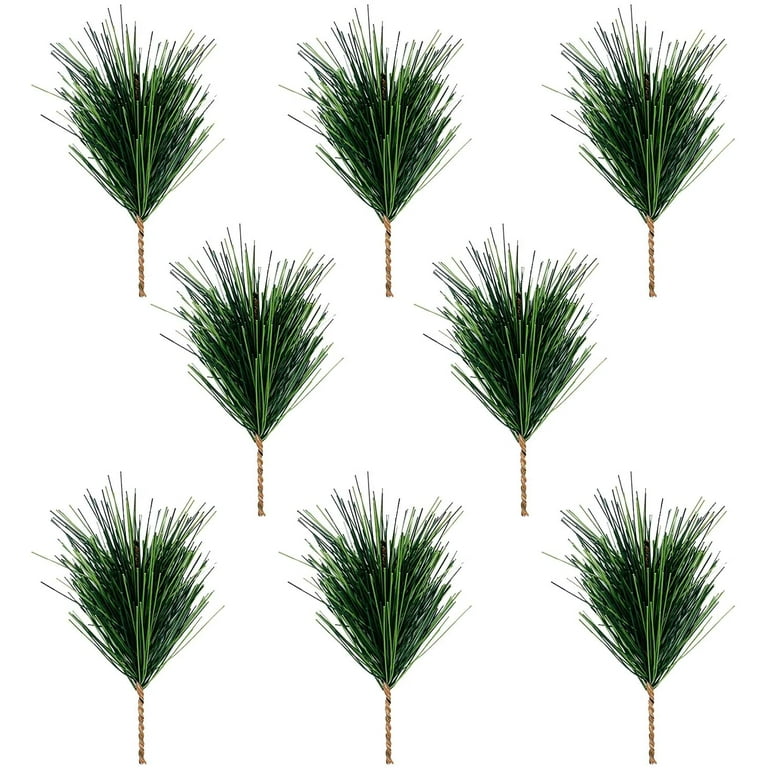 30Pcs Christmas Artificial Pine Needles Branches Green Fake Pine