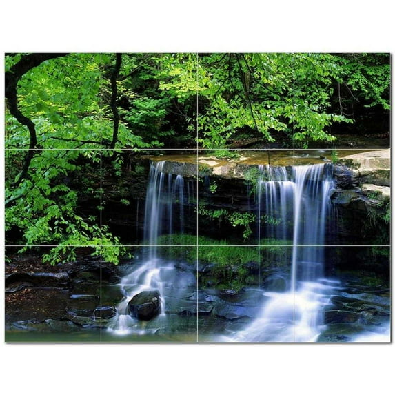 Waterfall Photo Ceramic Tile Mural Kitchen Backsplash Bathroom Shower 406118-M43