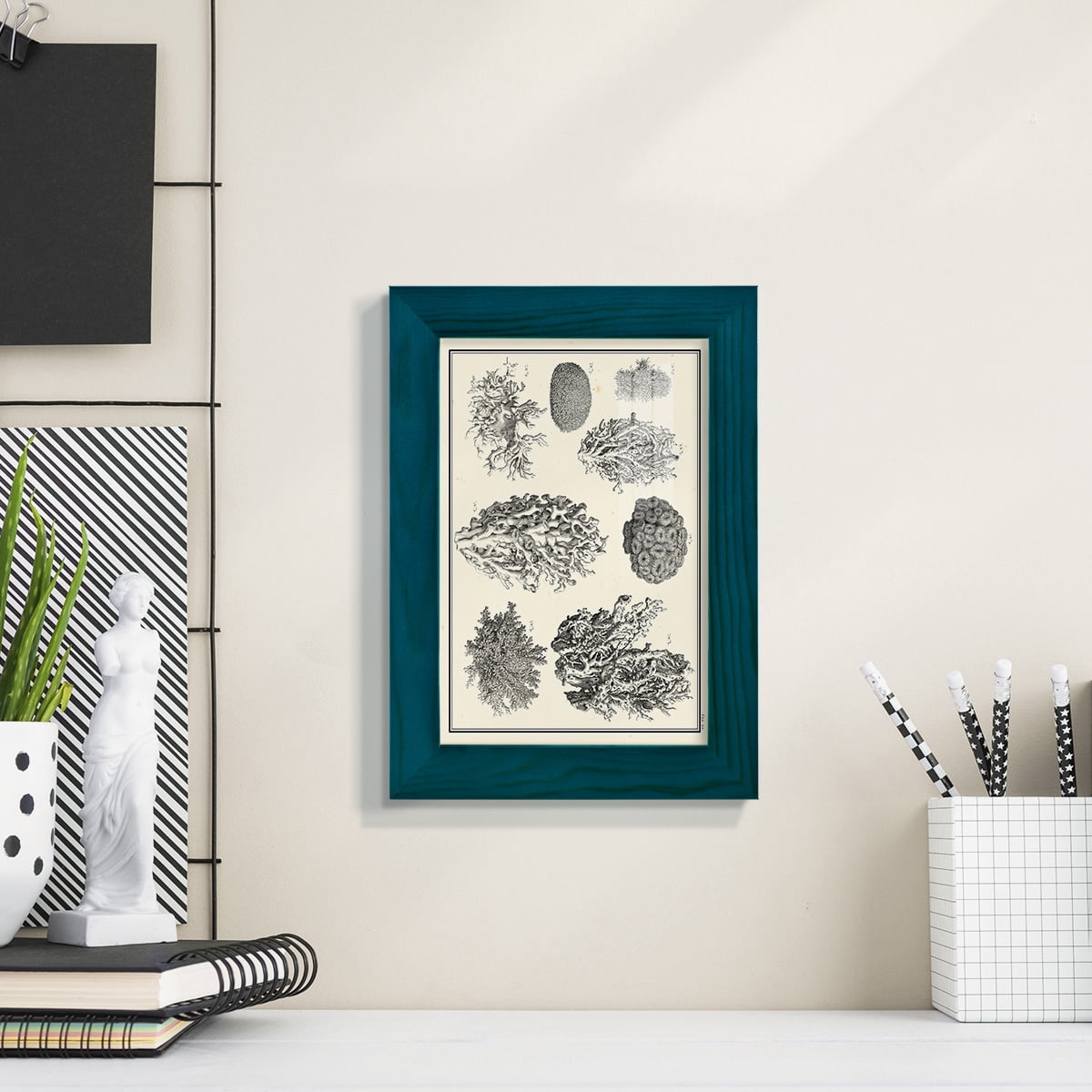 Aegean Collection IV -Framed Print w/glass-Ocean Blue