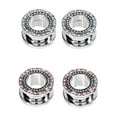 thumbnail image 3 of Pair of Tunnels Screw Fit Surgical Steel with 2 Color Cubic Zirconia Jewels, 3 of 3