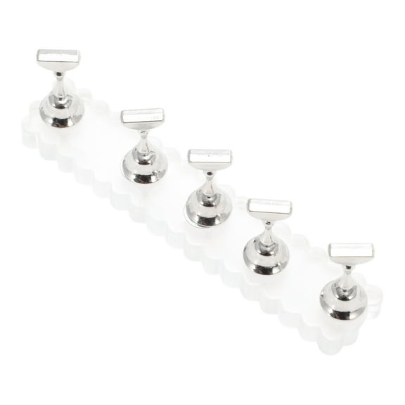 Unique Bargains 1 Set Durable Nail Display Stand for Nail DIY Transparent Silver Tone