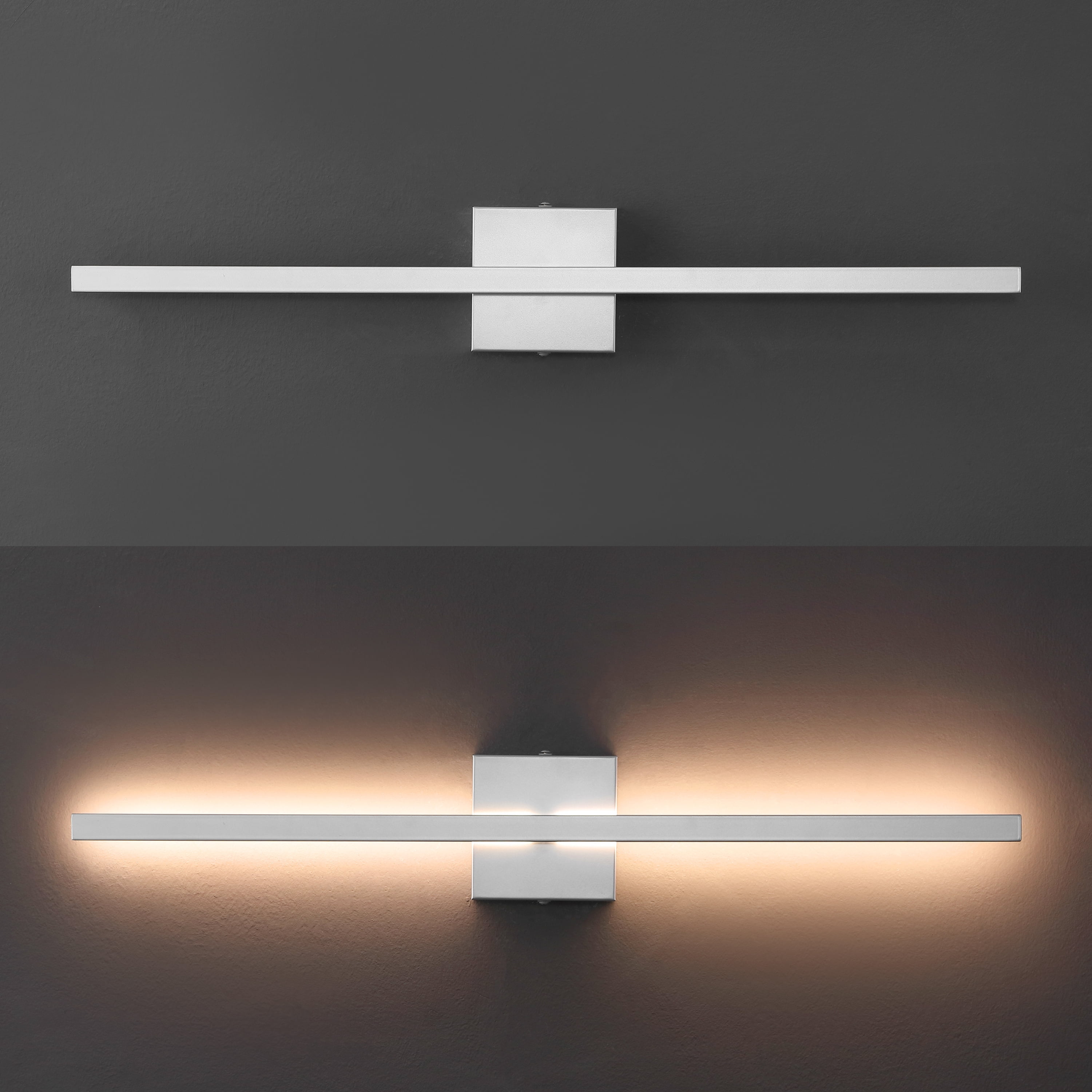 JONATHAN Y Vara 28" Modern Minimalist Linear Indoor/Outdoor IP65 Waterproof Metal 350-Degree Rotatable Dimmable Integrated LED Wall Sconce, Silver