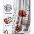 thumbnail image 3 of Red Flower Blackout Curtains for Bedroom Living Room Darkening Curtains 63 Inches Long Botanical Blue Plant Pink Garden Poppy Floral Window Curtain 2 Panels Set Window Treatment Drapes 42"x63", 3 of 9