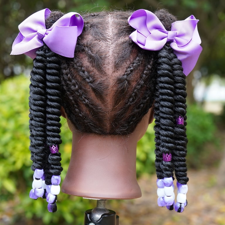 2pcs STHair Twist Dreadlock Ponytails with Beads and Bows  display picture 1