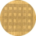 thumbnail image 1 of Ahgly Company Indoor Round Checkered Brown Modern Area Rugs, 3' Round, 1 of 4