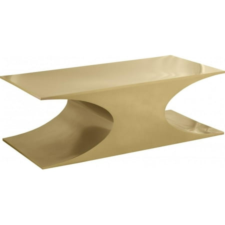 Gold Metal Finish Coffee Table Contemporary Meridian Furniture Russo