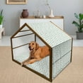 thumbnail image 2 of Floral Pet House, Pansies Bluebells Plumbagos and Forget-me-not Spring Blossoms, Outdoor & Indoor Portable Dog Kennel with Pillow and Cover, 5 Sizes, Blue Ivory and Lavender, by Ambesonne, 2 of 4