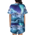 thumbnail image 6 of Susaid Night At Lake Aurora 1 Print Women's Pajama Set, Button-Up Sleepwear with Elastic Waist Shorts, Perfect for Lounging, Yoga, Beach, and Casual Wear-4X-Large, 6 of 7