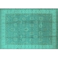 thumbnail image 1 of Ahgly Company Machine Washable Indoor Rectangle Oriental Turquoise Blue Industrial Area Rugs, 7' x 10', 1 of 4