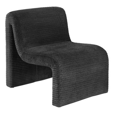 Coaster Drayton Fabric Upholstered Curved Armless Accent Chair in Black