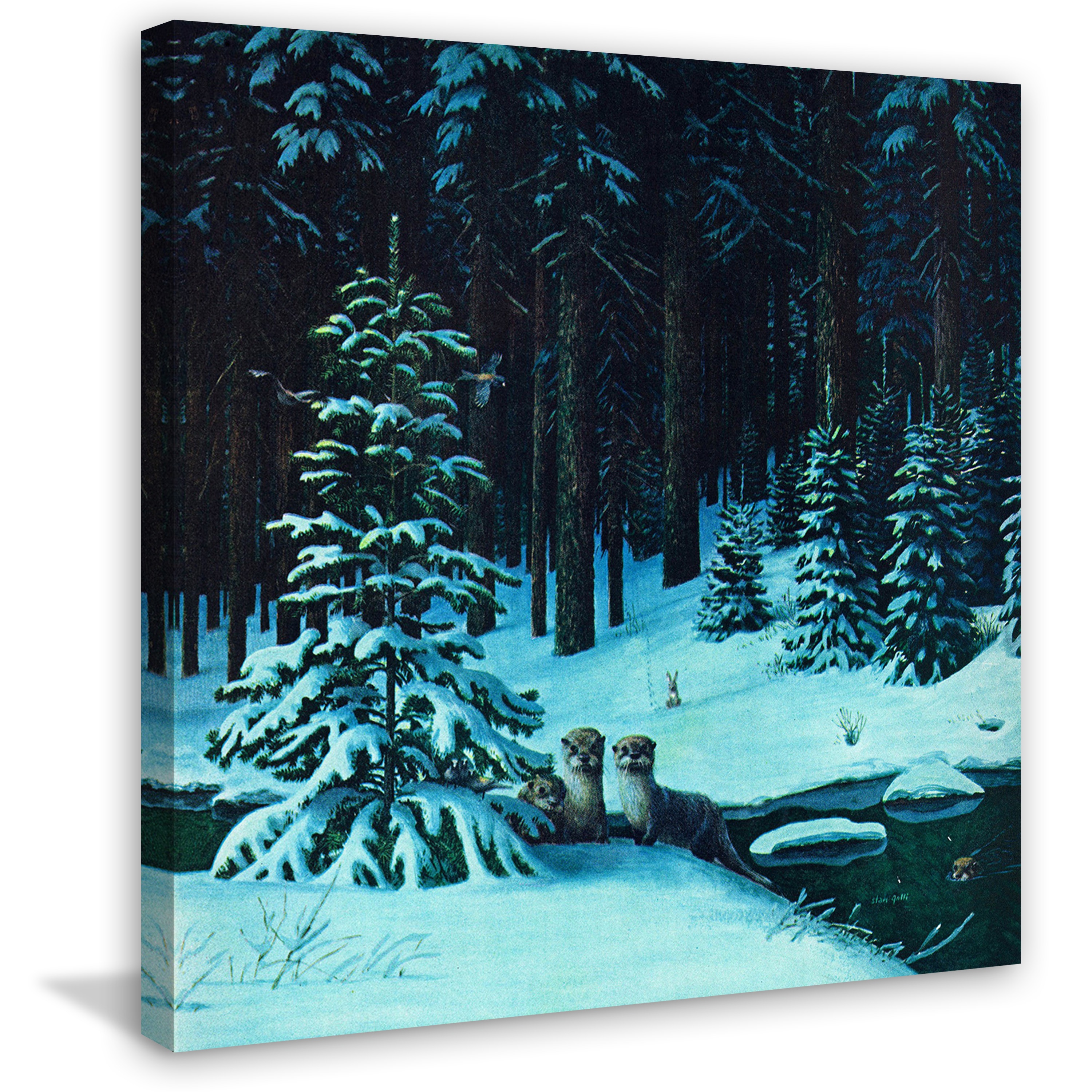Marmont Hill "Christmas Forest" Painting Print on Wrapped Canvas