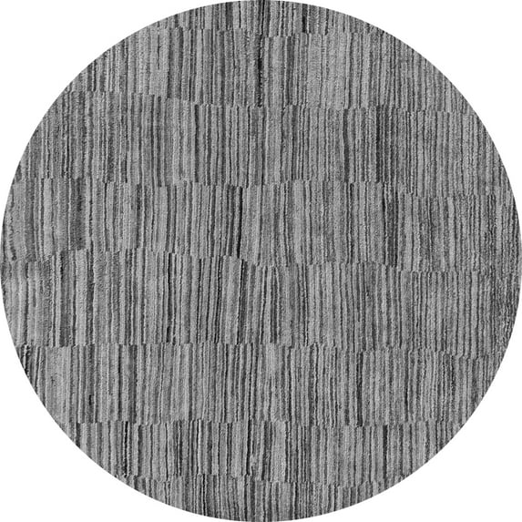Ahgly Company Indoor Round Abstract Gray Modern Area Rugs, 4' Round