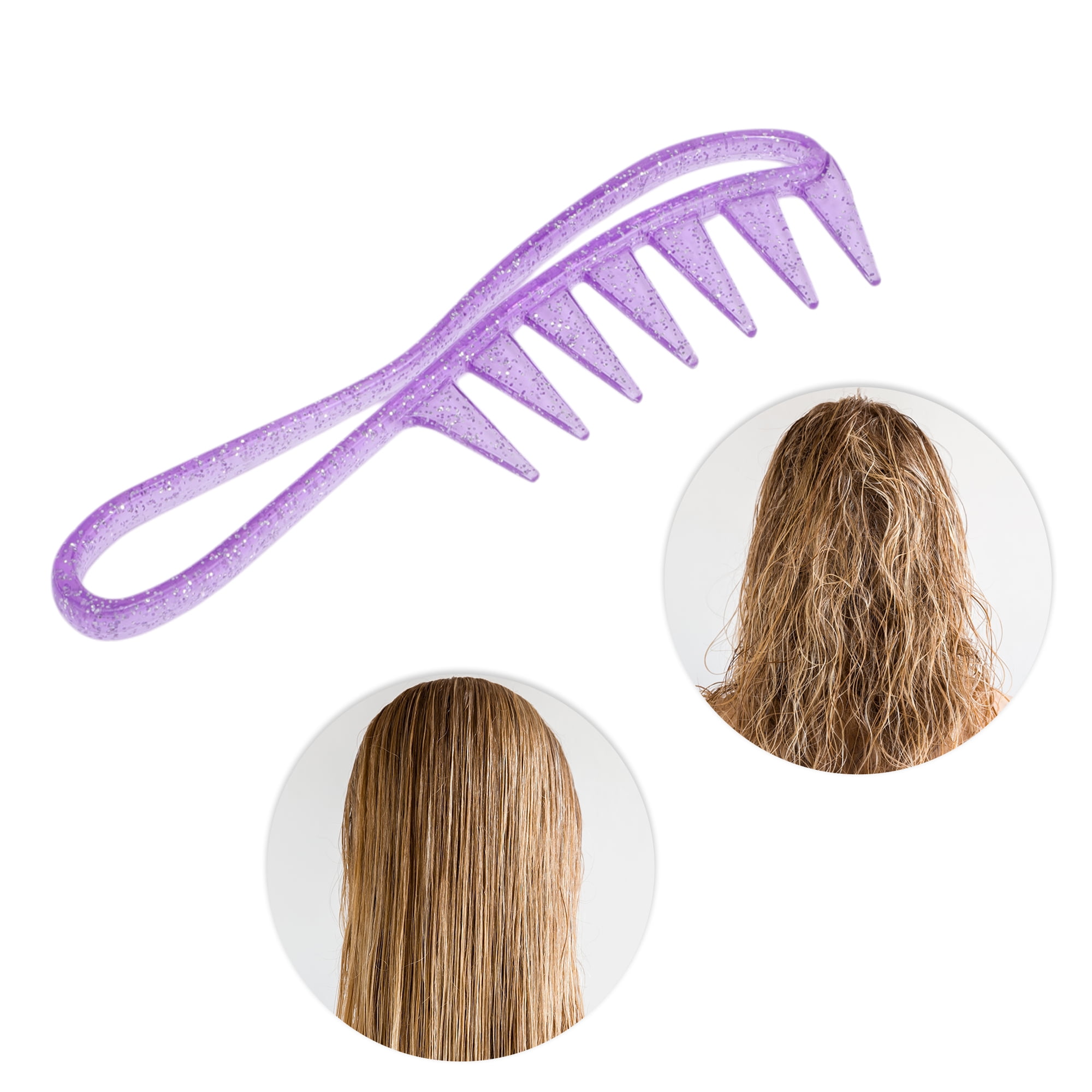 Unique Bargains 1 Pc Women Wide Tooth Comb for Curly Hair All Hair Types Purple