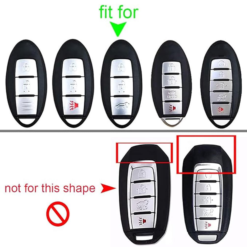 Key Fob Case Fit for Nissan Rogue Armada Murano Remote Cover Leather Key Shell Metal Protection Fit for Infiniti JX35 Q50 Q60 QX56