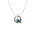 thumbnail image 2 of Delight Jewelry Silvertone Blue Tropical Fish with Yellow Fins Silvertone Grandmother Ring Charm Necklace, 18", 2 of 4