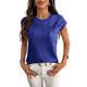 thumbnail image 1 of Suéter Informal de Cuello Redondo y Rayas con Aguja Gruesa para Mujer, Azul Oscuro, Talla XL, 1 of 8