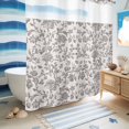 thumbnail image 5 of No Hook Shower Curtain, Farmhouse Grey Shower Curtains for Bathroom with See Through Top Window, Vintage Flower Leaf Botanical Plant Waterproof & Washable Bath Curtain Standard 72"x72", 5 of 9